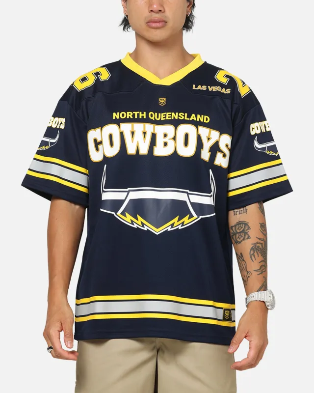 Bleacher Athletic North Queensland Cowboys NRL Vegas Round 2026 Jersey Navy sold by Culture Kings