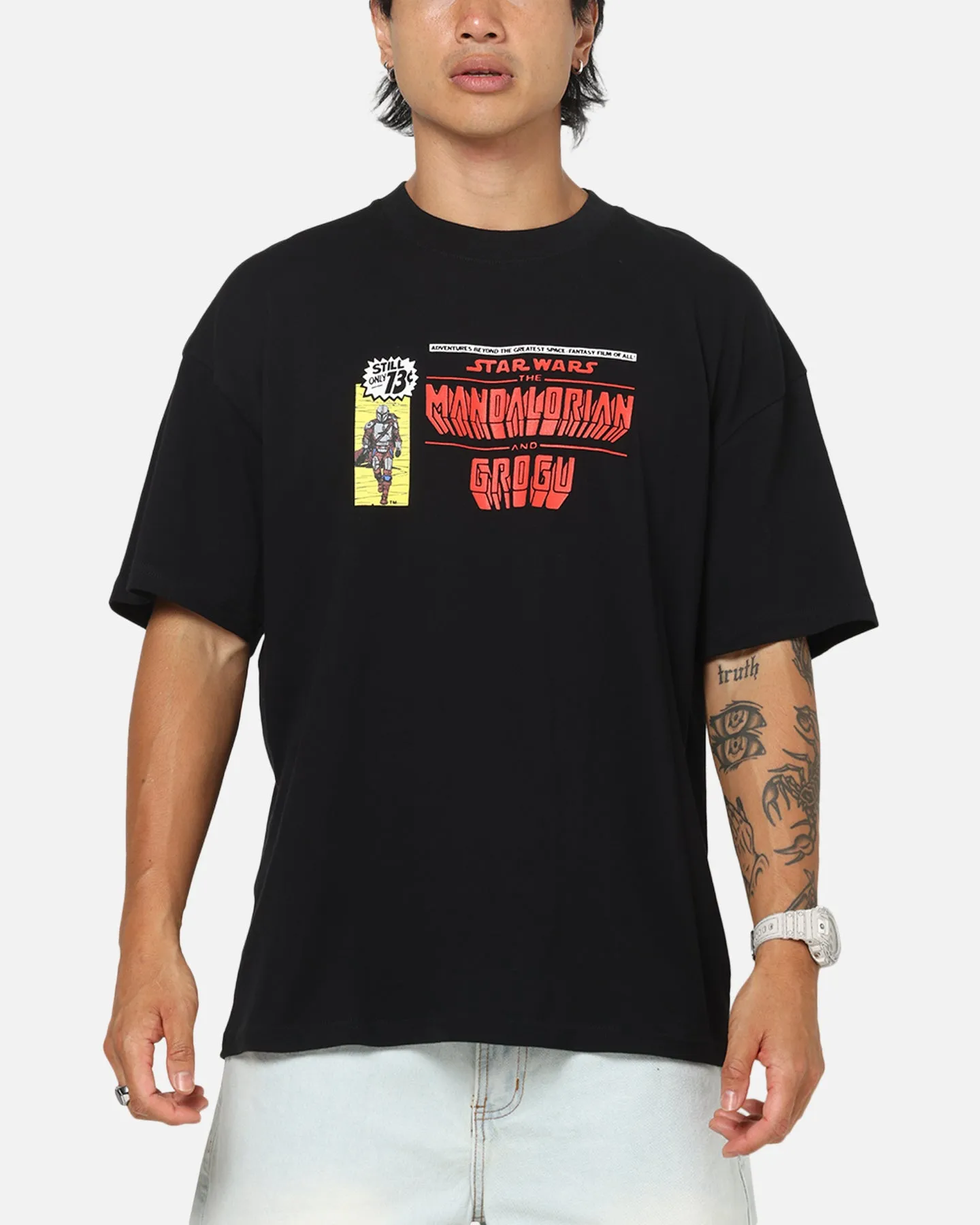 73Studio Star Wars Mando And Grogu Comic T-Shirt Black sold by Culture Kings product image thumbnail 2