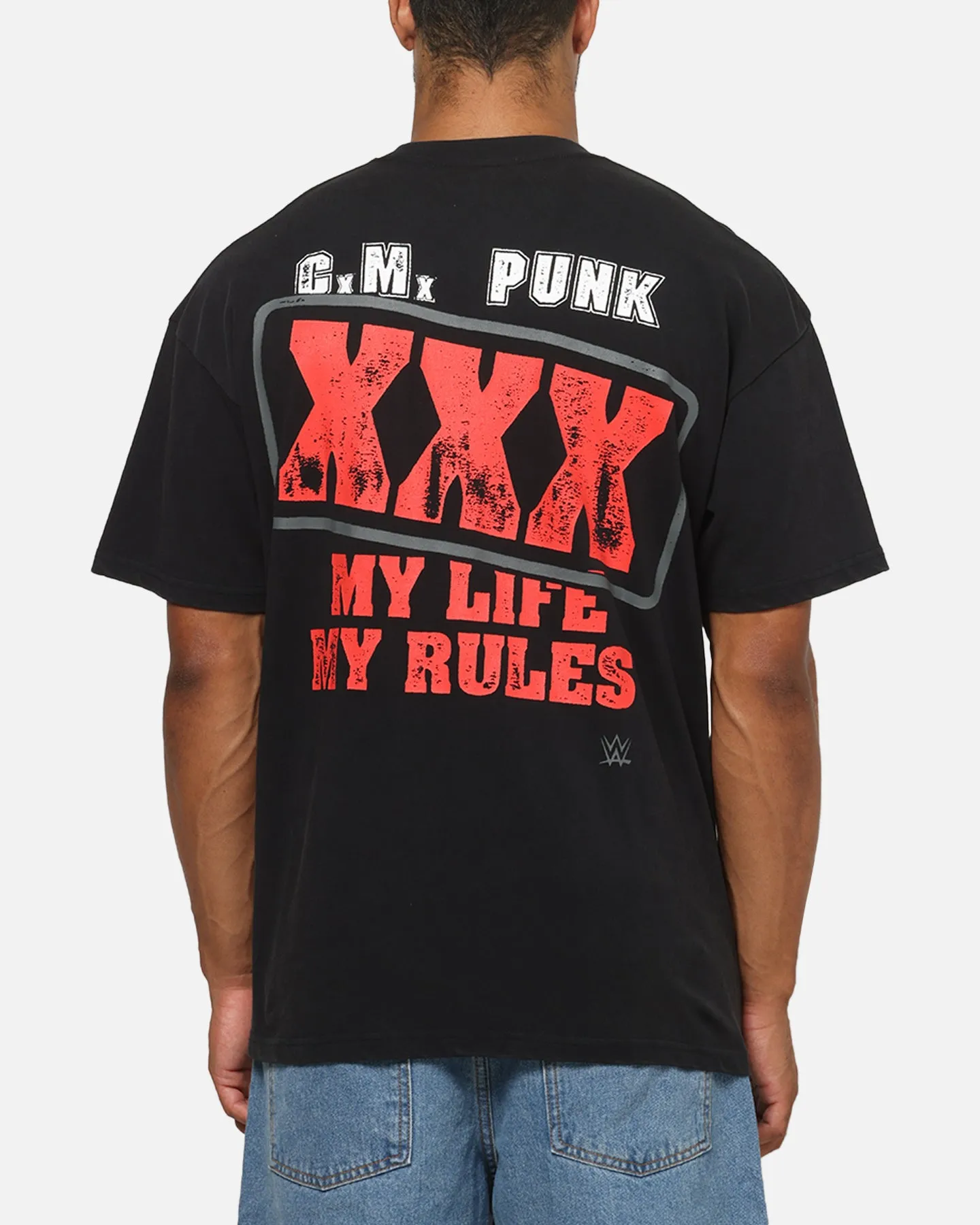 73Studio X WWE CM Punk My Life Rules Vintage T-Shirt Black Acidwash sold by Culture Kings product image thumbnail 2