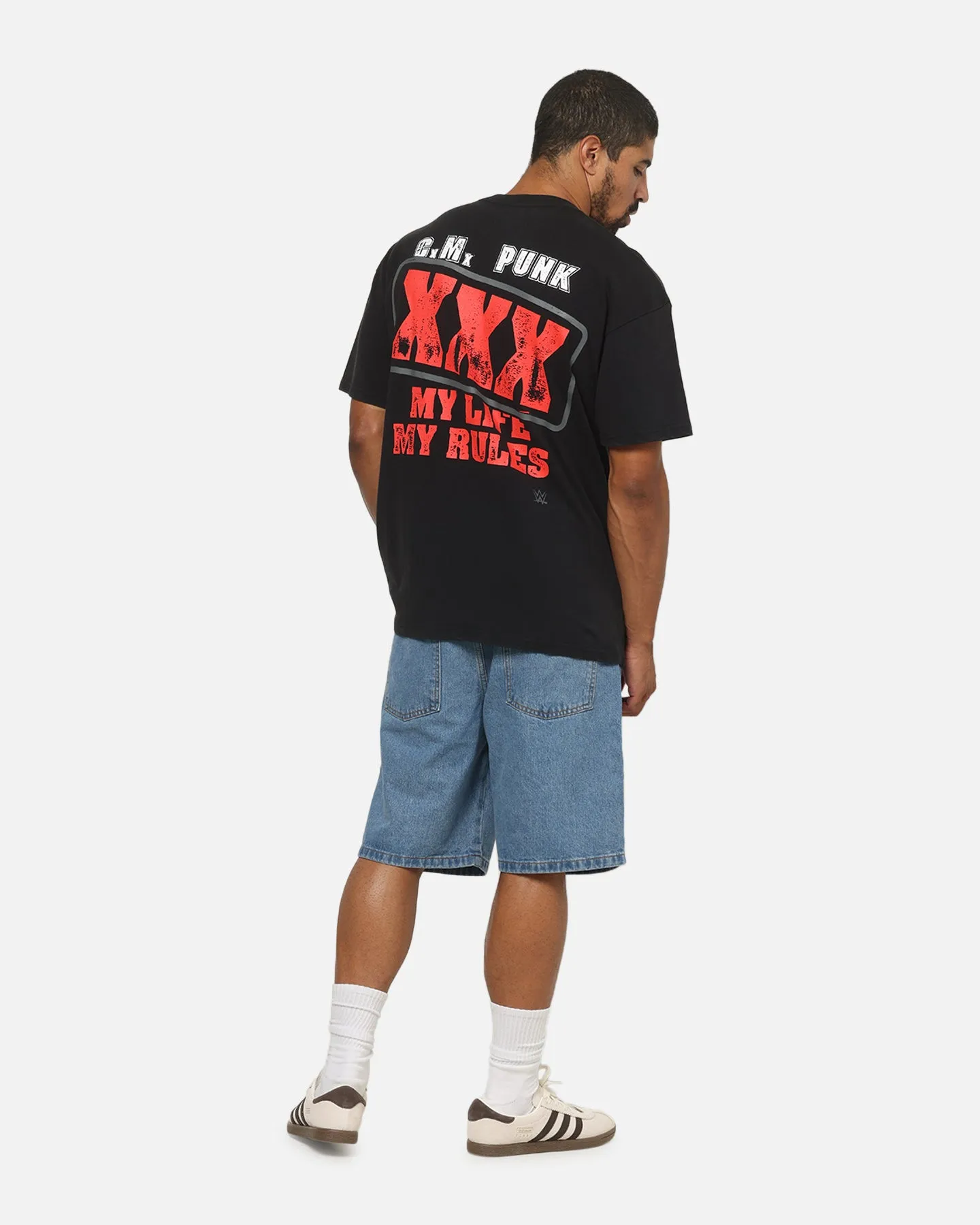 73Studio X WWE CM Punk My Life Rules Vintage T-Shirt Black Acidwash sold by Culture Kings product image thumbnail 4
