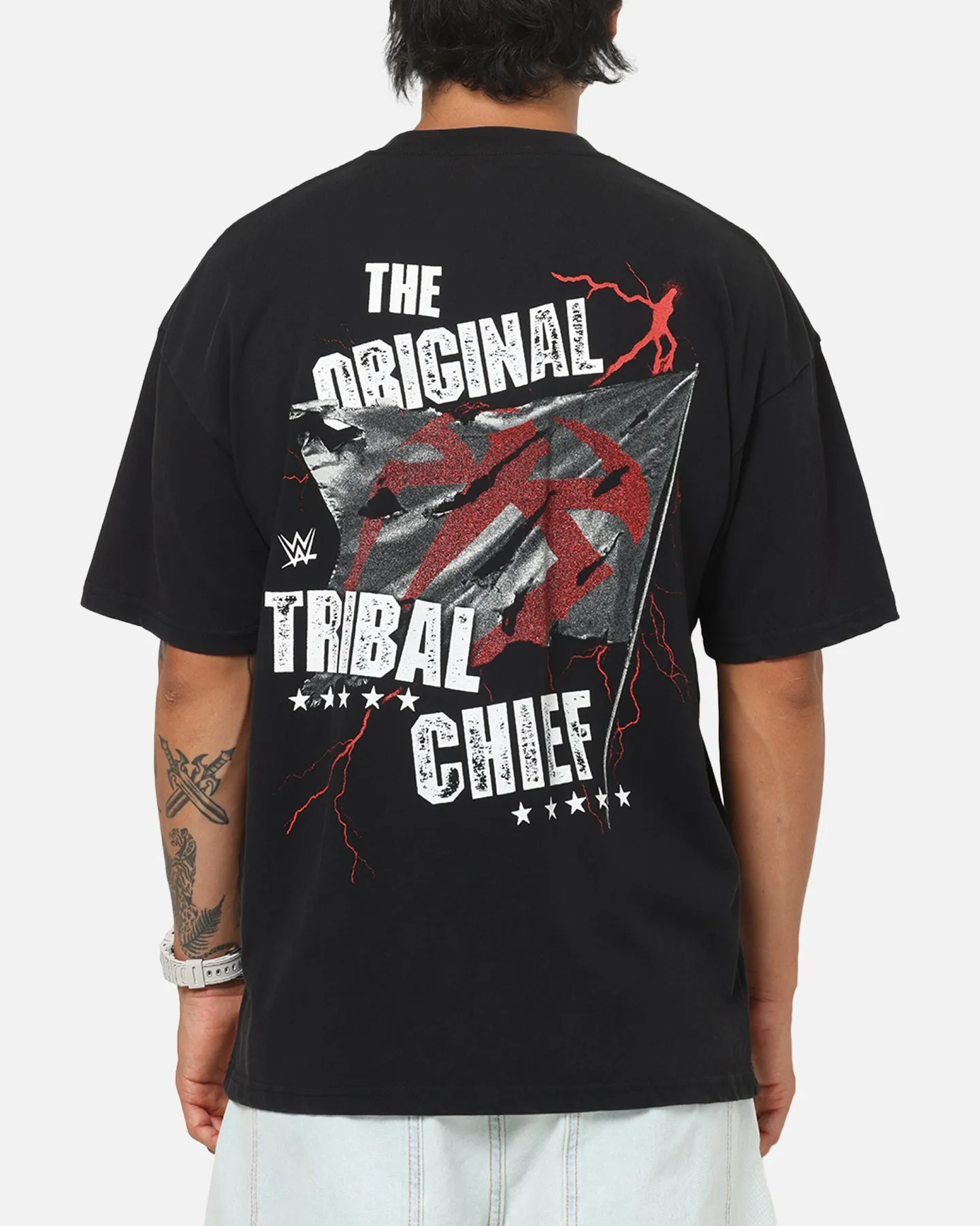 73Studio X WWE Roman Reigns Vintage T-Shirt Black Acidwash sold by Culture Kings product image thumbnail 2