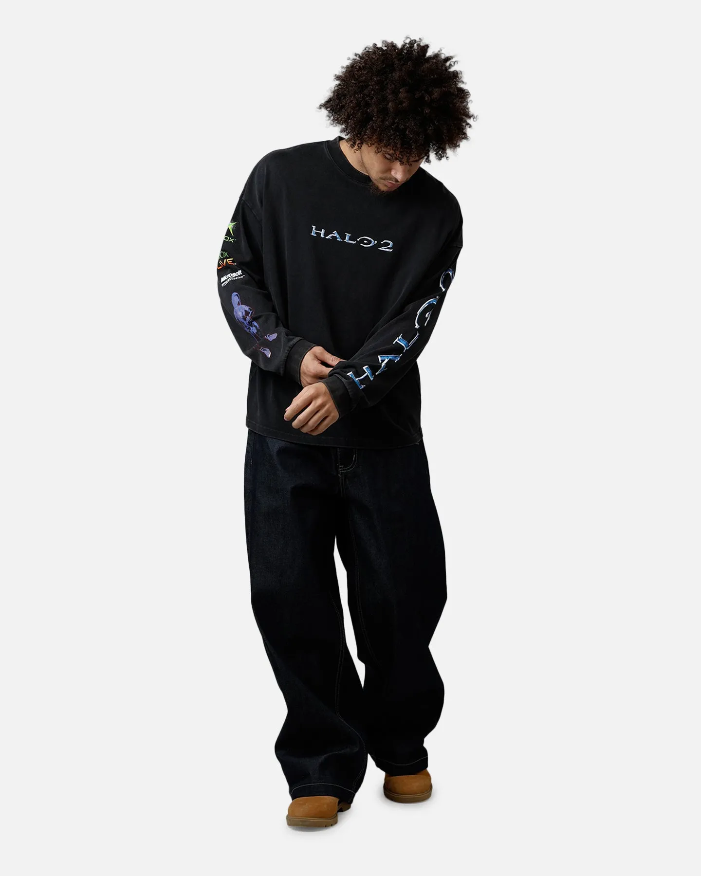 73Studio X Halo 2 Long Sleeve T-Shirt Black Acidwash sold by Culture Kings product image thumbnail 3
