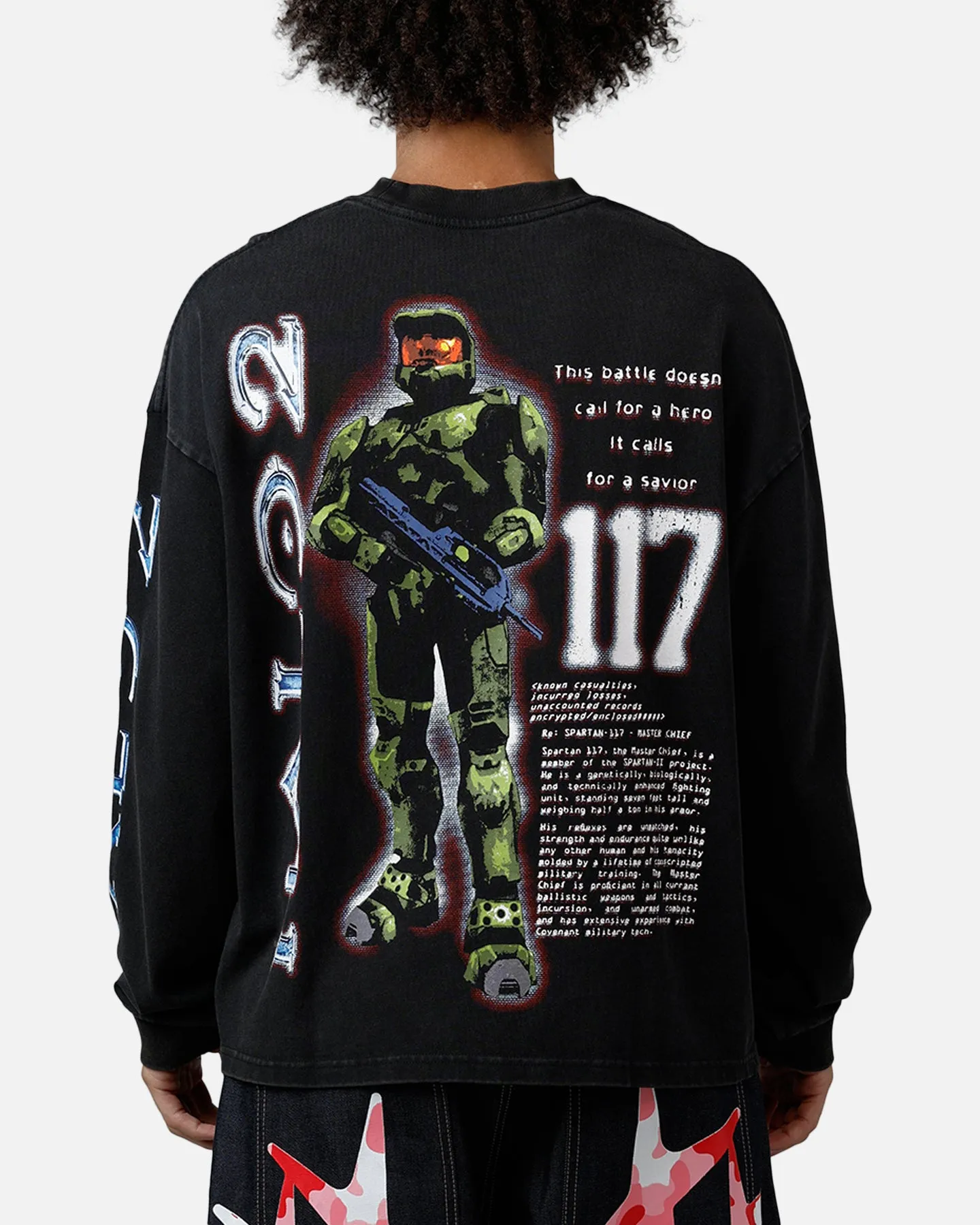 73Studio X Halo 2 Long Sleeve T-Shirt Black Acidwash sold by Culture Kings