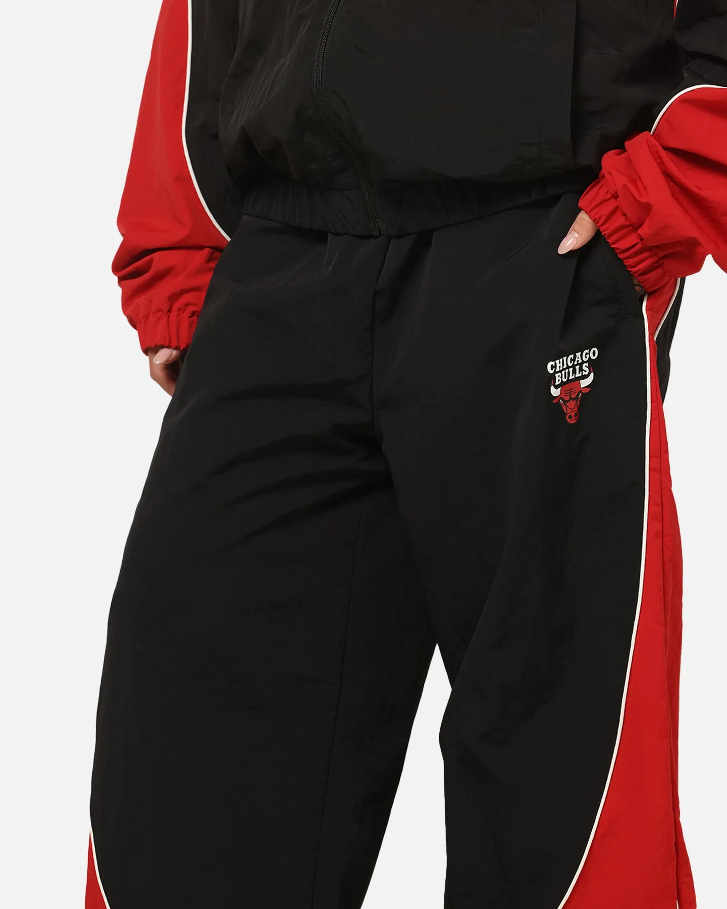 Mitchell & Ness Chicago Bulls Nylon Tracksuit Pants Black/Red sold by Culture Kings product image thumbnail 3