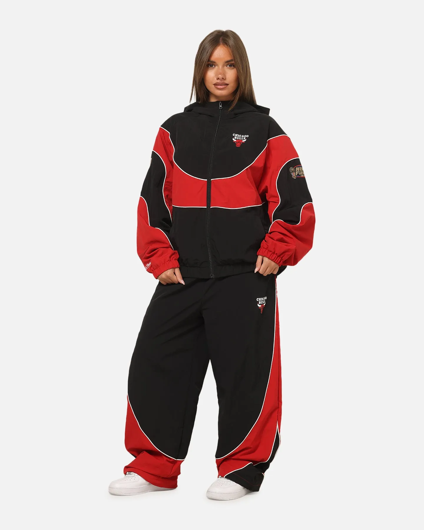 Mitchell & Ness Chicago Bulls Nylon Tracksuit Jacket Black/Red sold by Culture Kings product image thumbnail 3