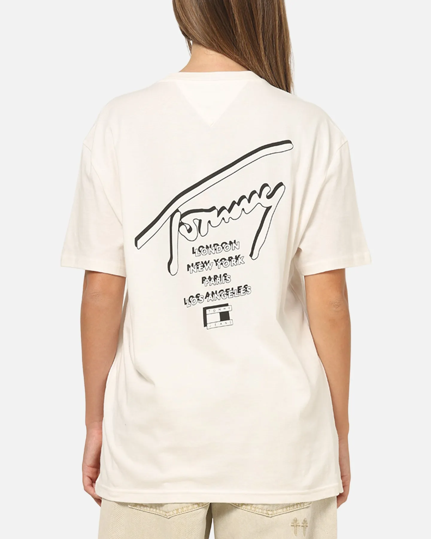 Tommy Jeans Regular Sign City T-Shirt Ancient White sold by Culture Kings