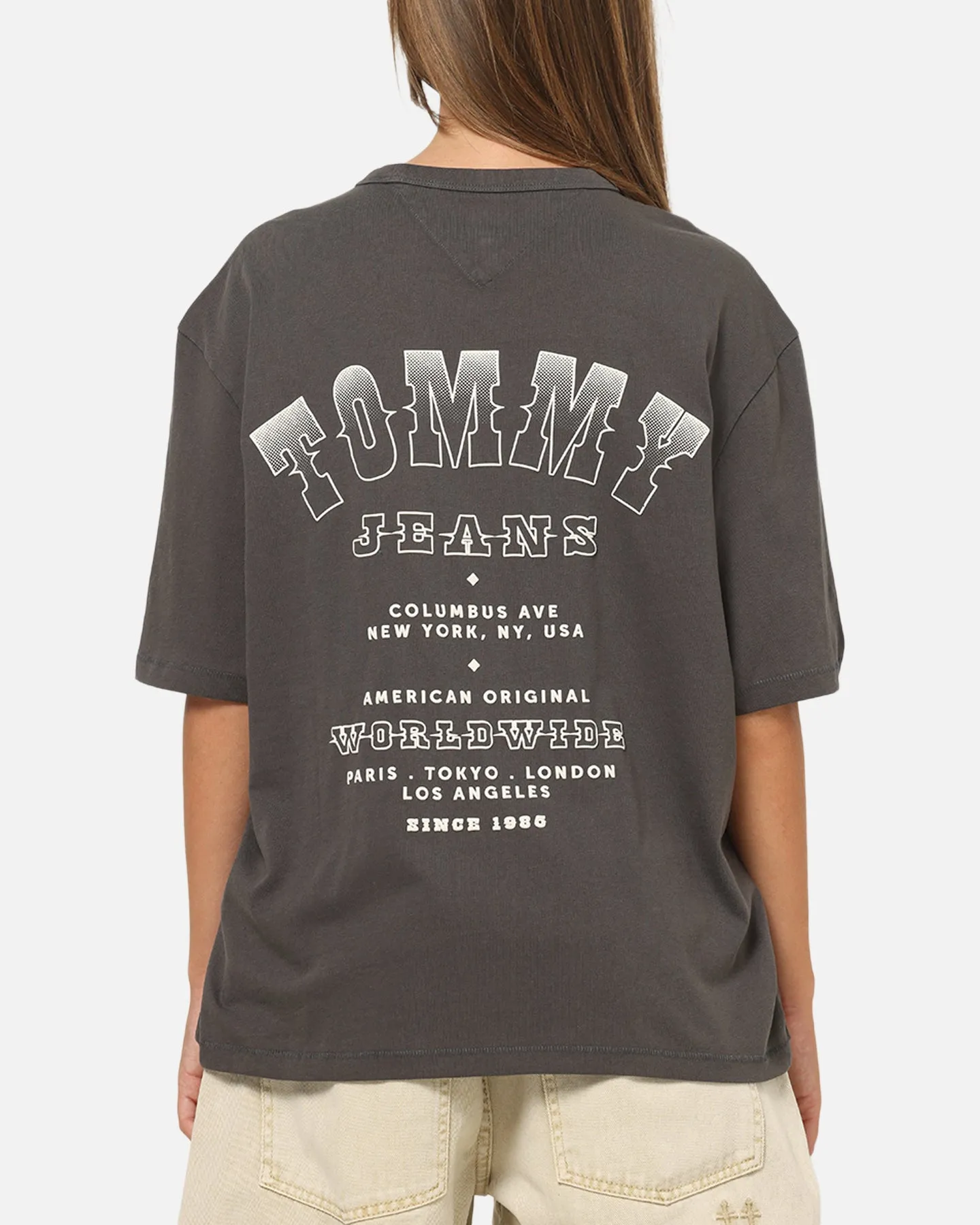 Tommy Jeans Arch Western Backprint T-Shirt Washed Black sold by Culture Kings