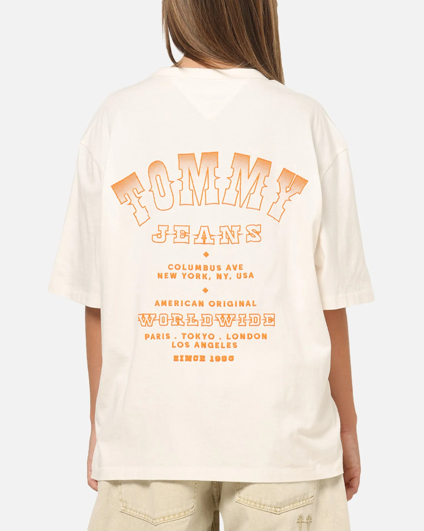 Tommy Jeans Arch Western Backprint T-Shirt Ancient White sold by Culture Kings