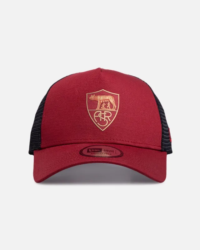 New Era AS Roma 'Tonal' 9FORTY A-Frame Trucker Snapback Dark Red made by New Era