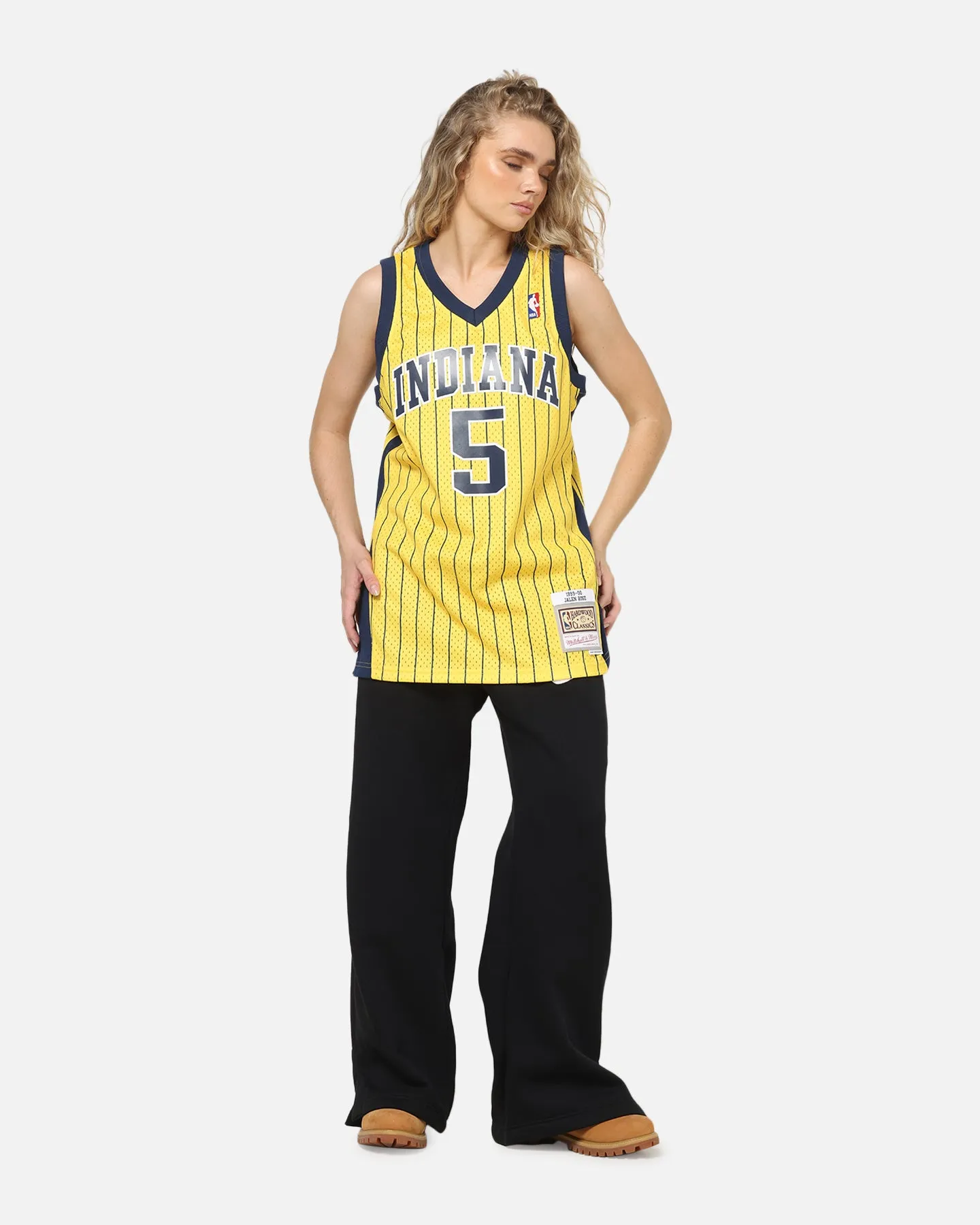 Mitchell & Ness Indiana Pacers Jalen Rose #5 Swingman Road Jersey Yellow sold by Culture Kings product image thumbnail 3