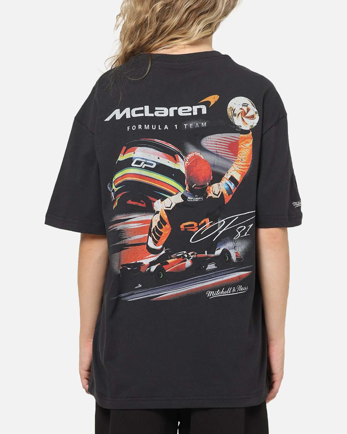Mitchell & Ness X Mclaren Oscar Piastri Signature T-Shirt Washed Black sold by Culture Kings product image thumbnail 2