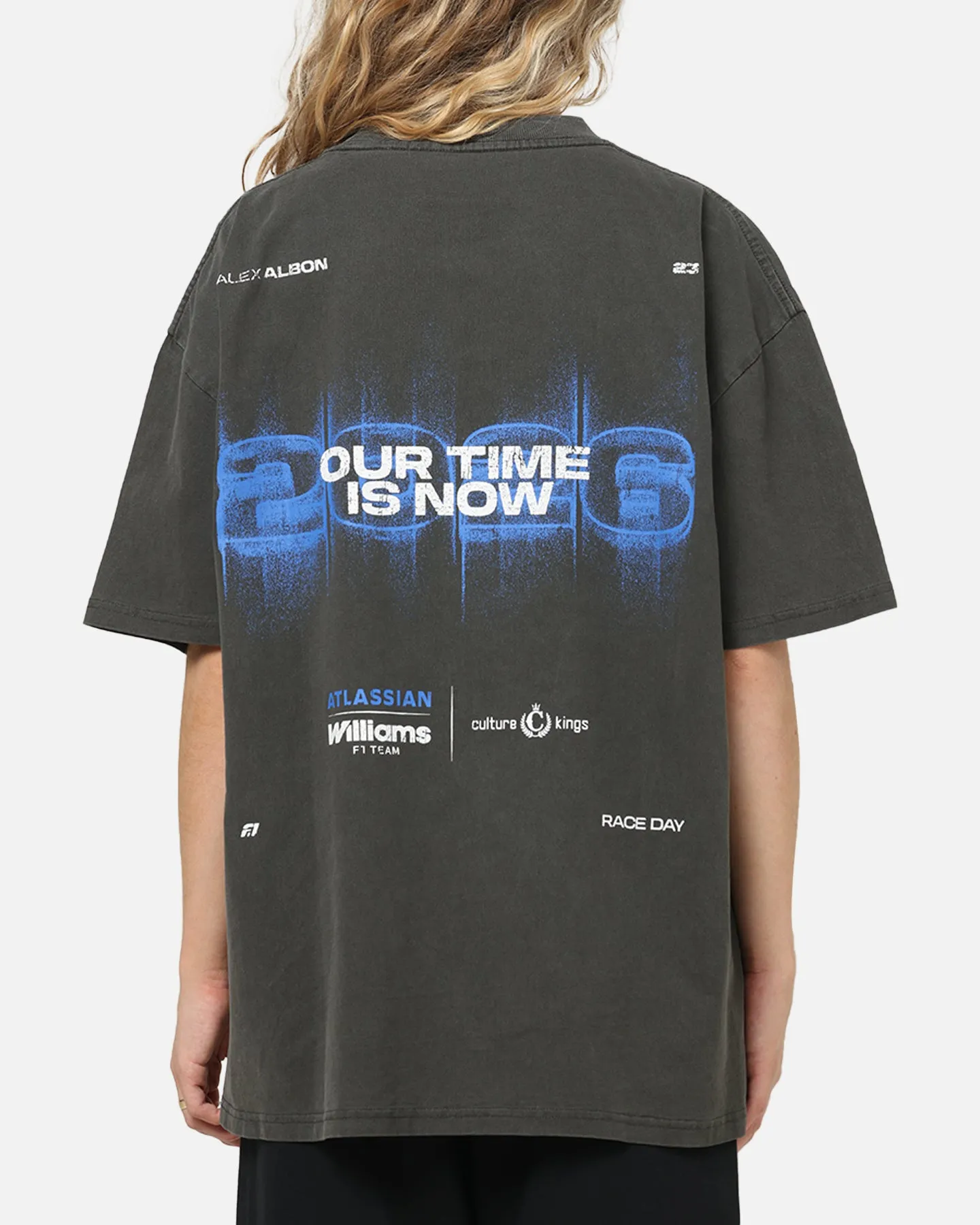 Culture Kings X Atlassian Williams F1 Team Alex Albon Heavy T-Shirt Black Acidwash sold by Culture Kings product image thumbnail 2