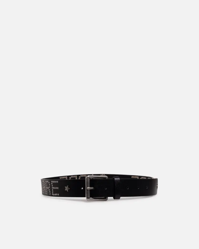Carre Studded Vegan Leather Belt Black sold by Culture Kings