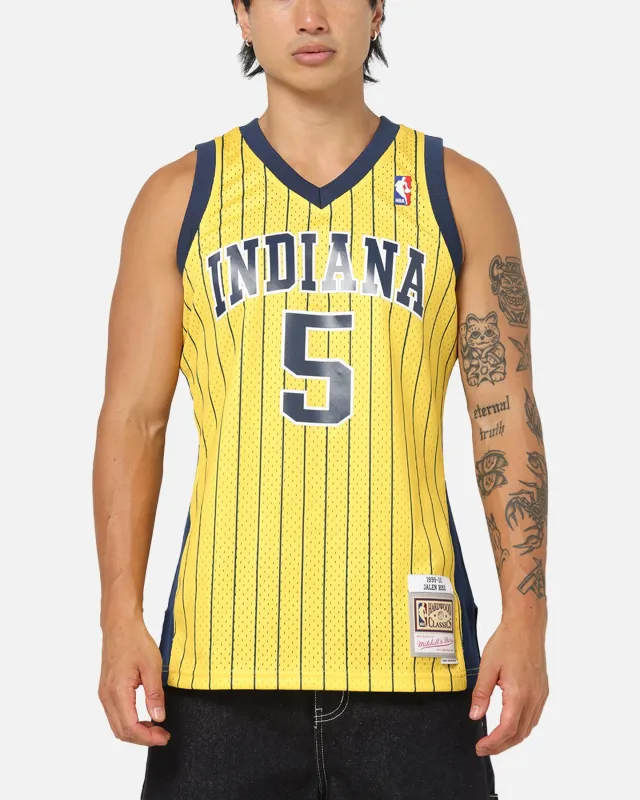 Mitchell & Ness Indiana Pacers Jalen Rose #5 Swingman Road Jersey Yellow sold by Culture Kings