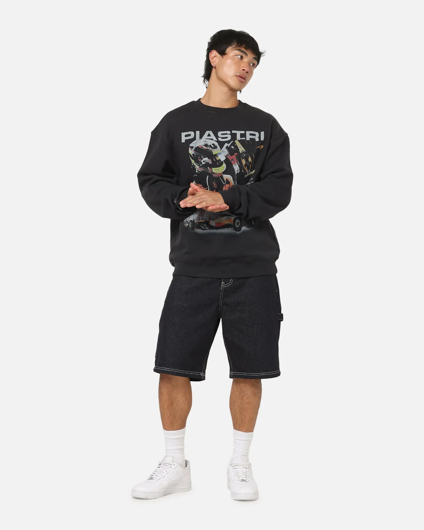 Mitchell & Ness X Mclaren Oscar Piastri Signature Crewneck Washed Black sold by Culture Kings product image thumbnail 3