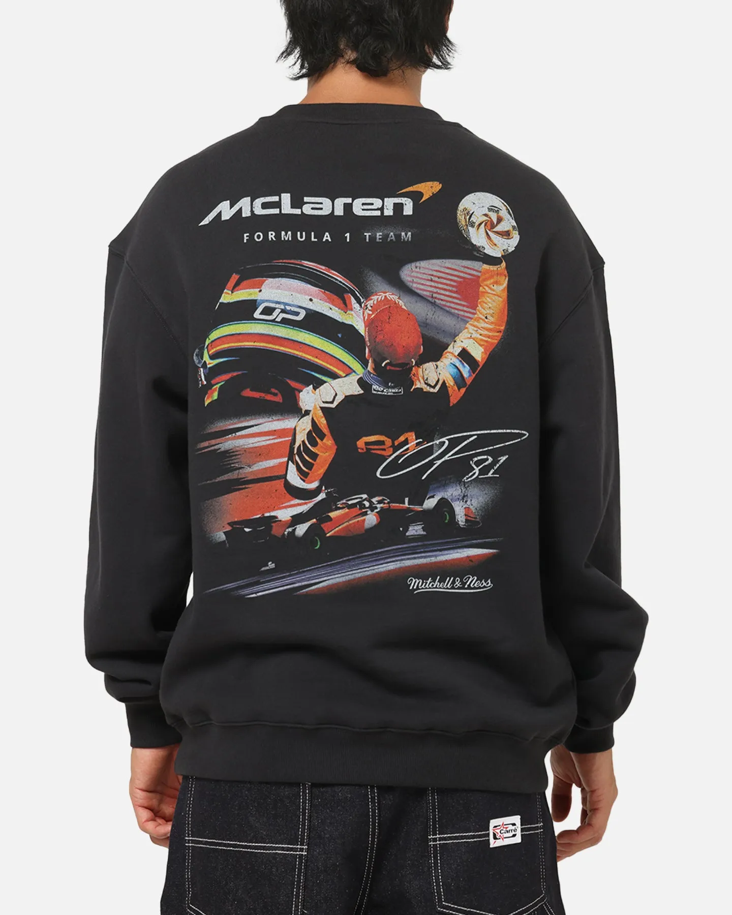 Mitchell & Ness X Mclaren Oscar Piastri Signature Crewneck Washed Black sold by Culture Kings product image thumbnail 2