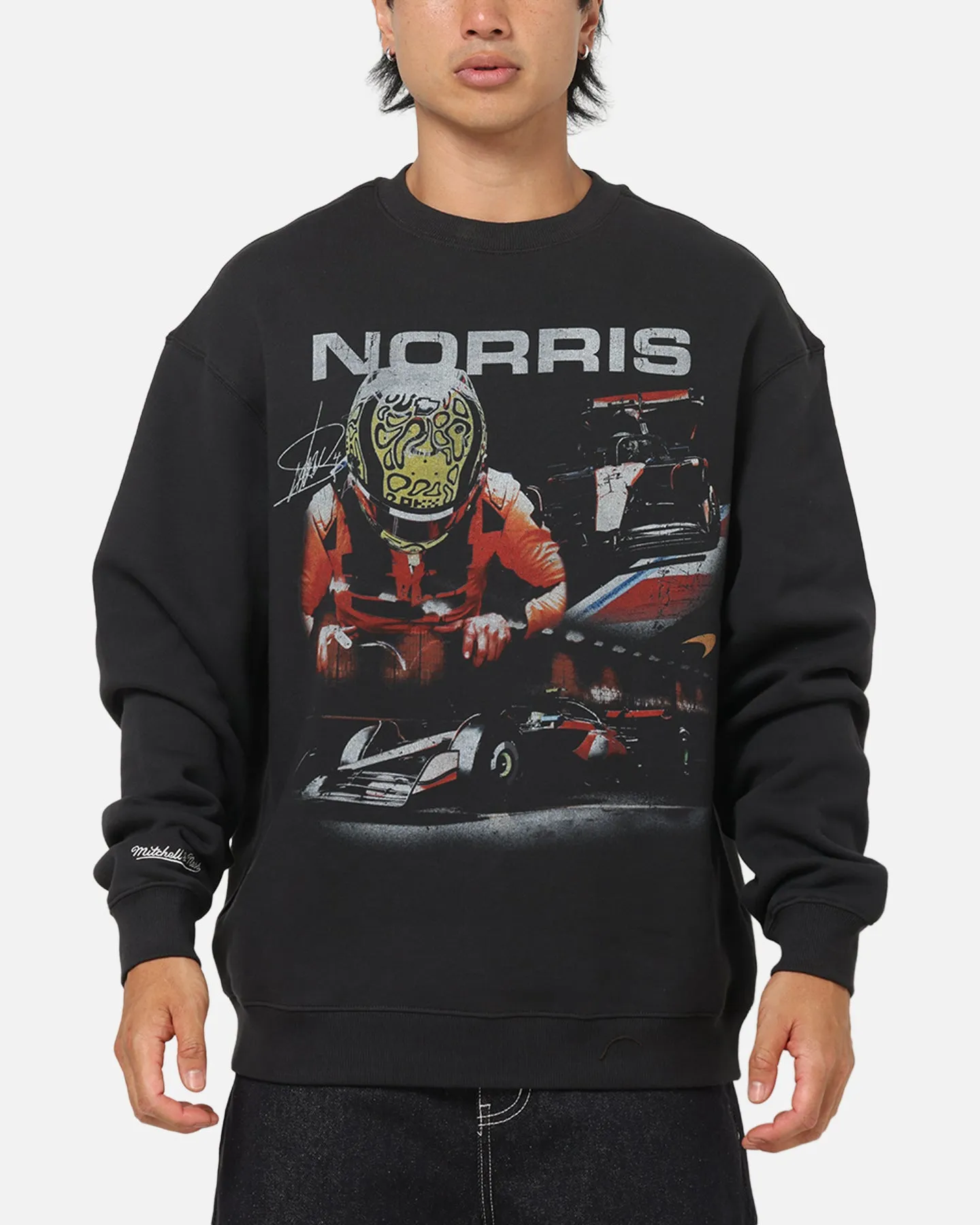 Mitchell & Ness X Mclaren Lando Norris Signature Crewneck Washed Black sold by Culture Kings
