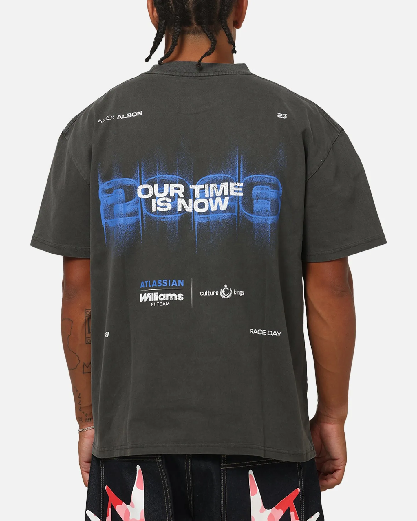 Culture Kings X Atlassian Williams F1 Team Alex Albon Heavy T-Shirt Black Acidwash sold by Culture Kings product image thumbnail 2
