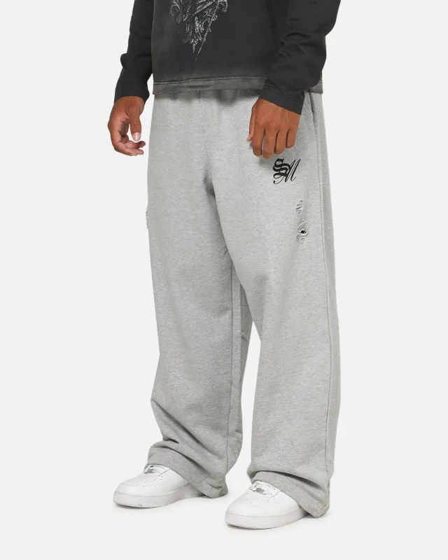 Saint Morta Distressed Baggy Sweatpants Grey Marle sold by Culture Kings