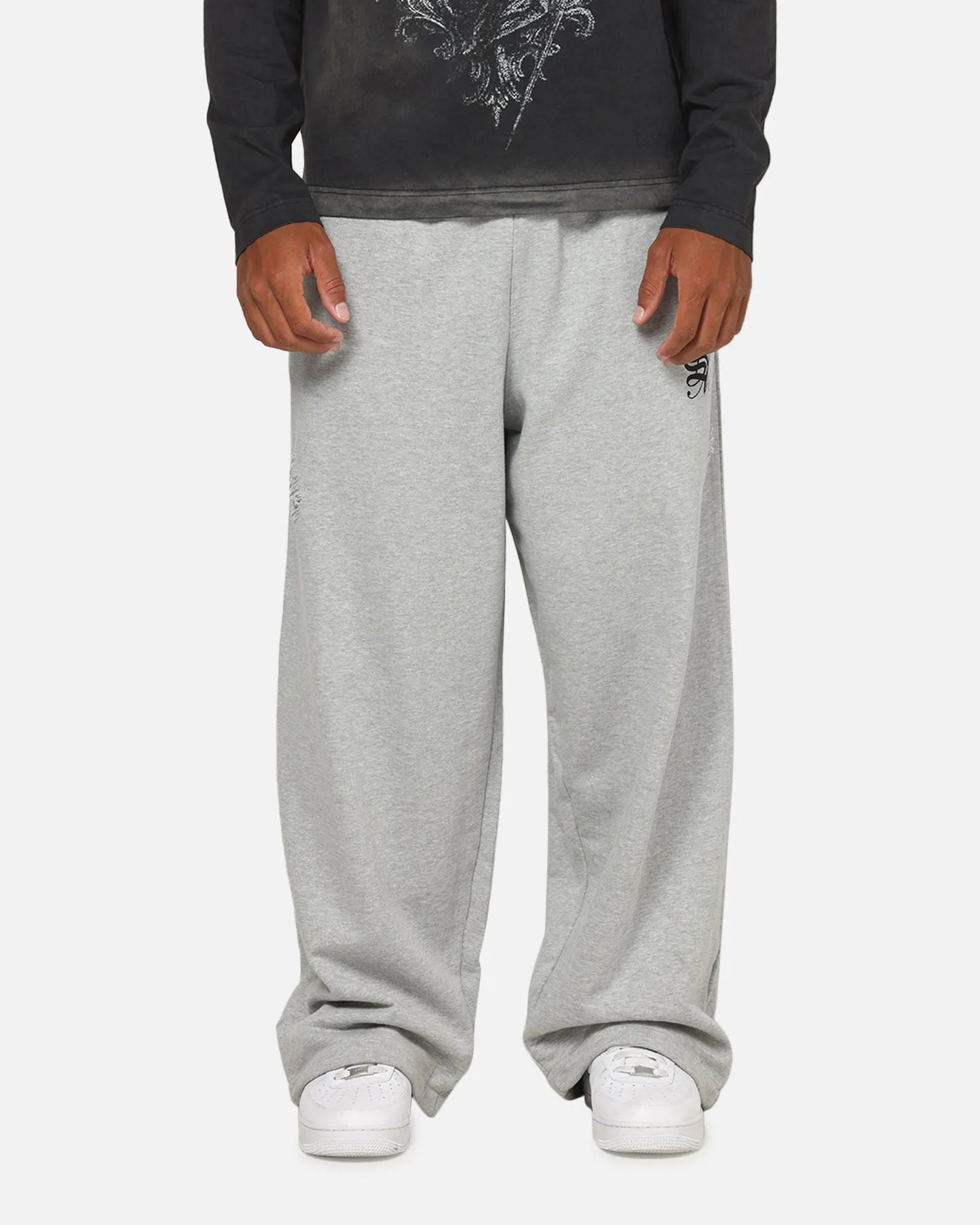 Saint Morta Distressed Baggy Sweatpants Grey Marle sold by Culture Kings product image thumbnail 5