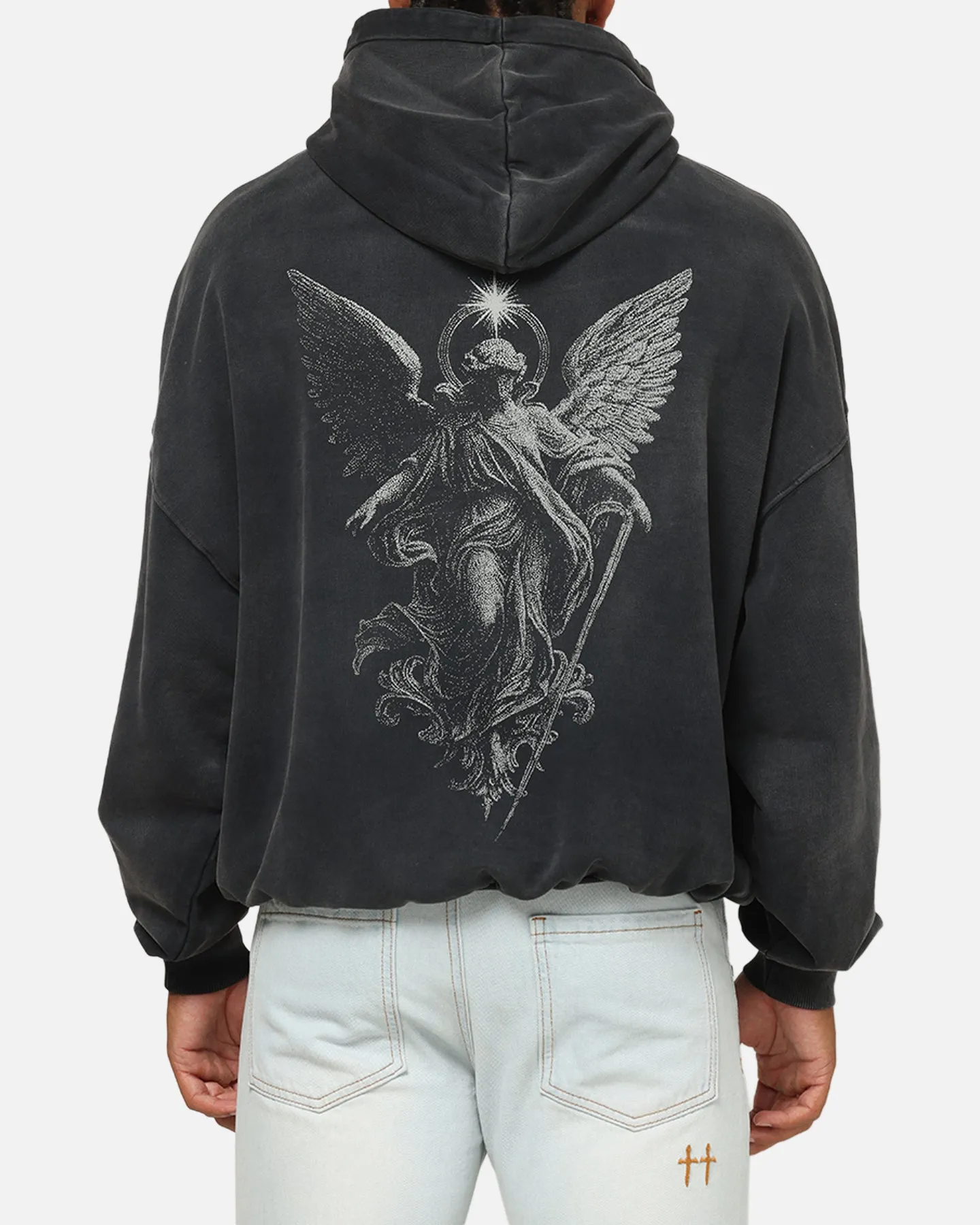 Saint Morta Celestial Boxy Hoodie Black Wash sold by Culture Kings