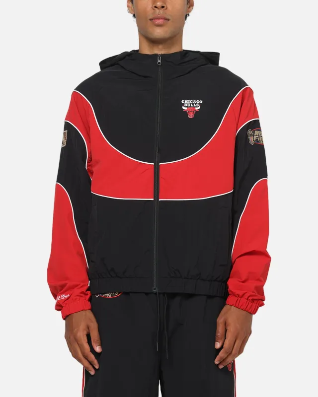 Mitchell & Ness Chicago Bulls Nylon Tracksuit Jacket Black/Red sold by Culture Kings