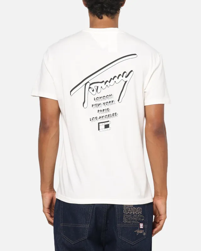 Tommy Jeans Regular Sign City T-Shirt Ancient White sold by Culture Kings