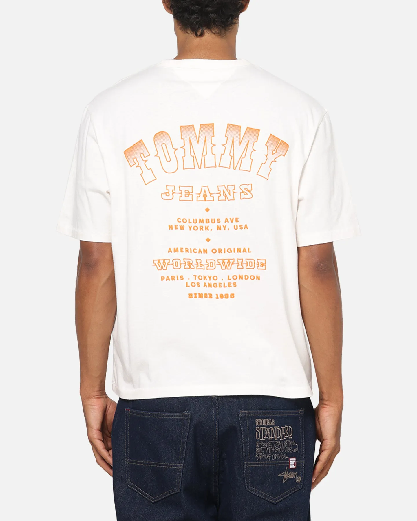 Tommy Jeans Arch Western Backprint T-Shirt Ancient White sold by Culture Kings