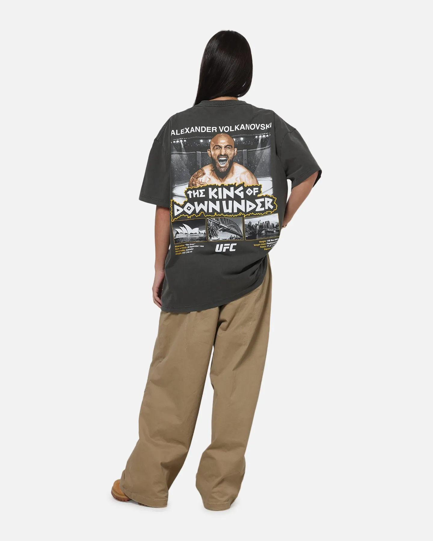UFC By Culture Kings Alexander Volkanovski Sydney King Down Under Heavy T-Shirt Black Wash sold by Culture Kings product image thumbnail 3