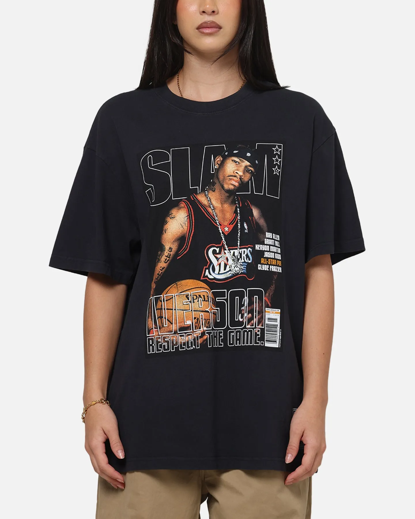 Mitchell & Ness Allen Iverson Slam T-Shirt Washed Black sold by Culture Kings