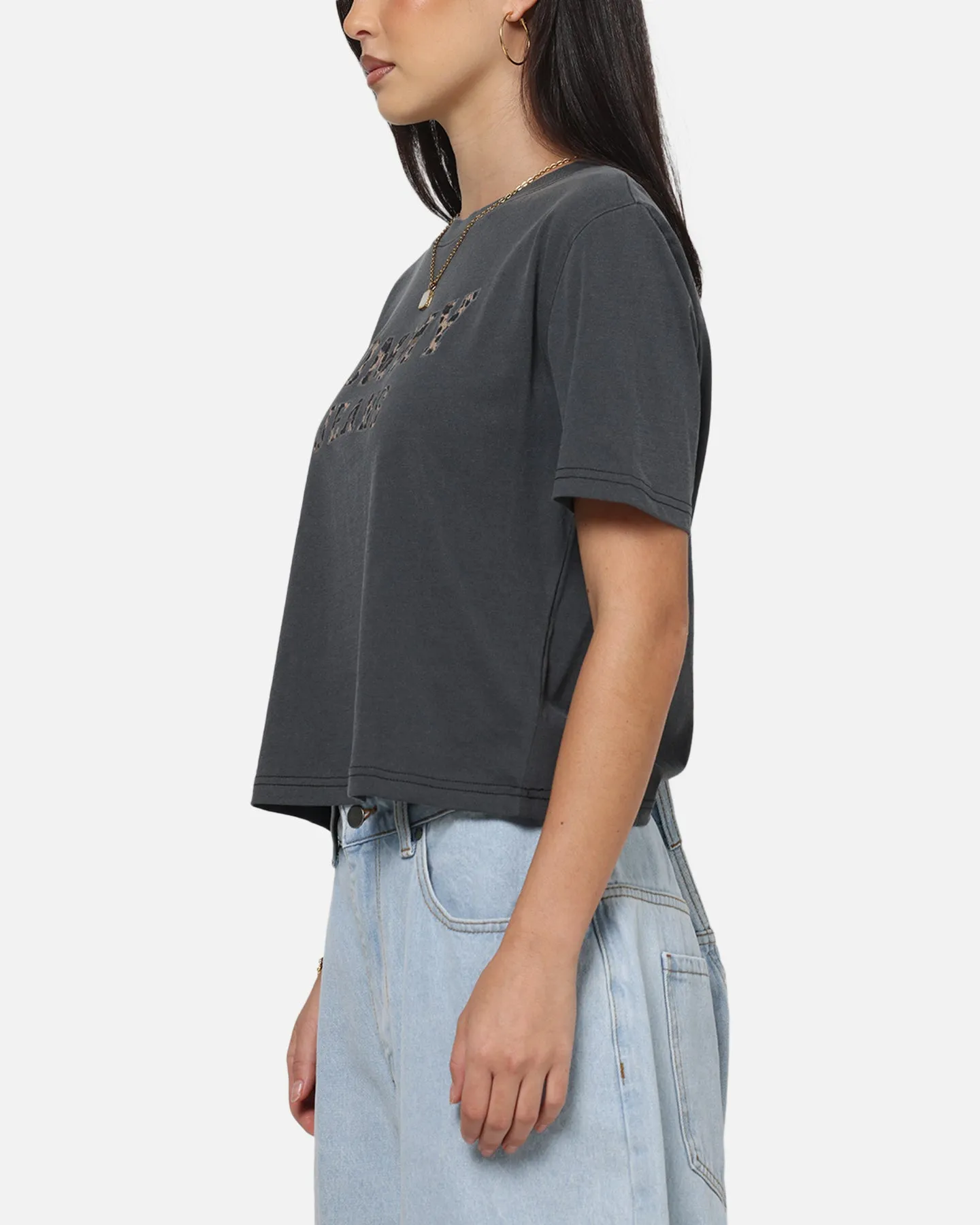 Tommy Jeans Women's TJW Boxy Leopard Varsity T-Shirt Black sold by Culture Kings product image thumbnail 5