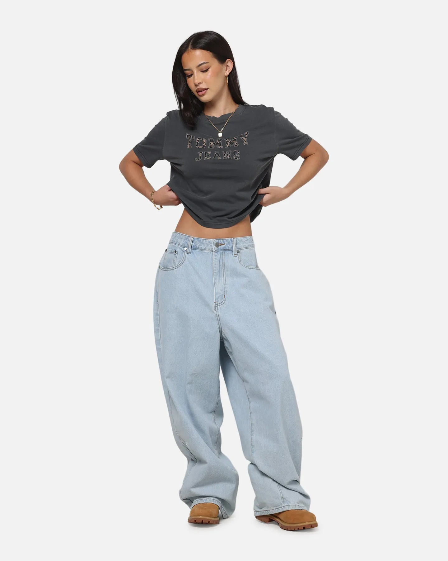 Tommy Jeans Women's TJW Boxy Leopard Varsity T-Shirt Black sold by Culture Kings product image thumbnail 2