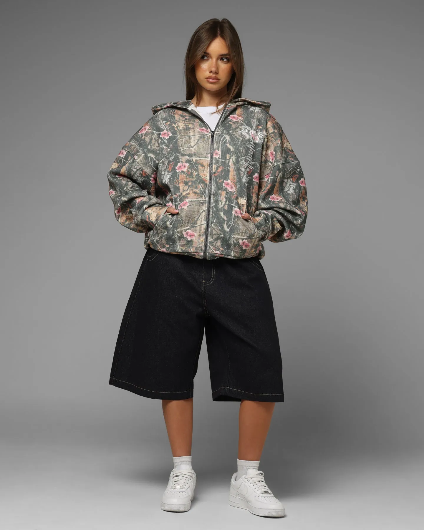 Loiter Waffle Zip Hoodie Pink Tree Camo sold by Culture Kings product image thumbnail 4