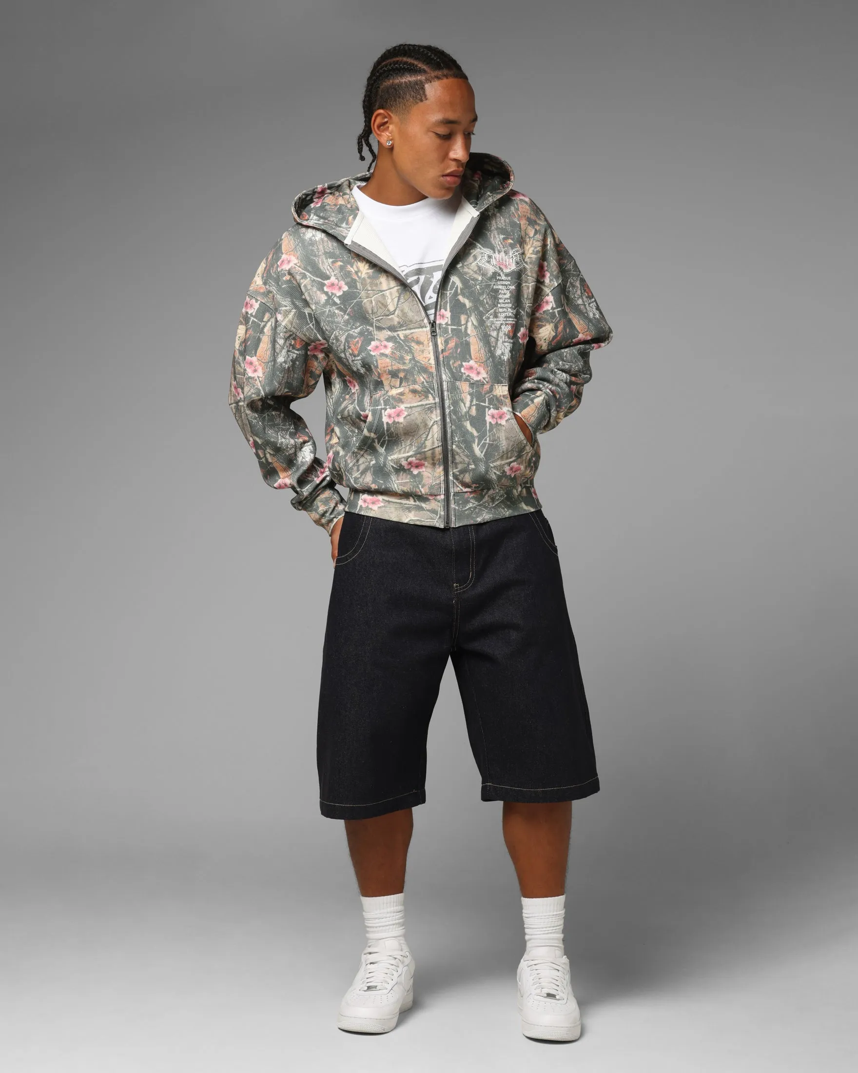 Loiter Waffle Zip Hoodie Pink Tree Camo sold by Culture Kings product image thumbnail 4