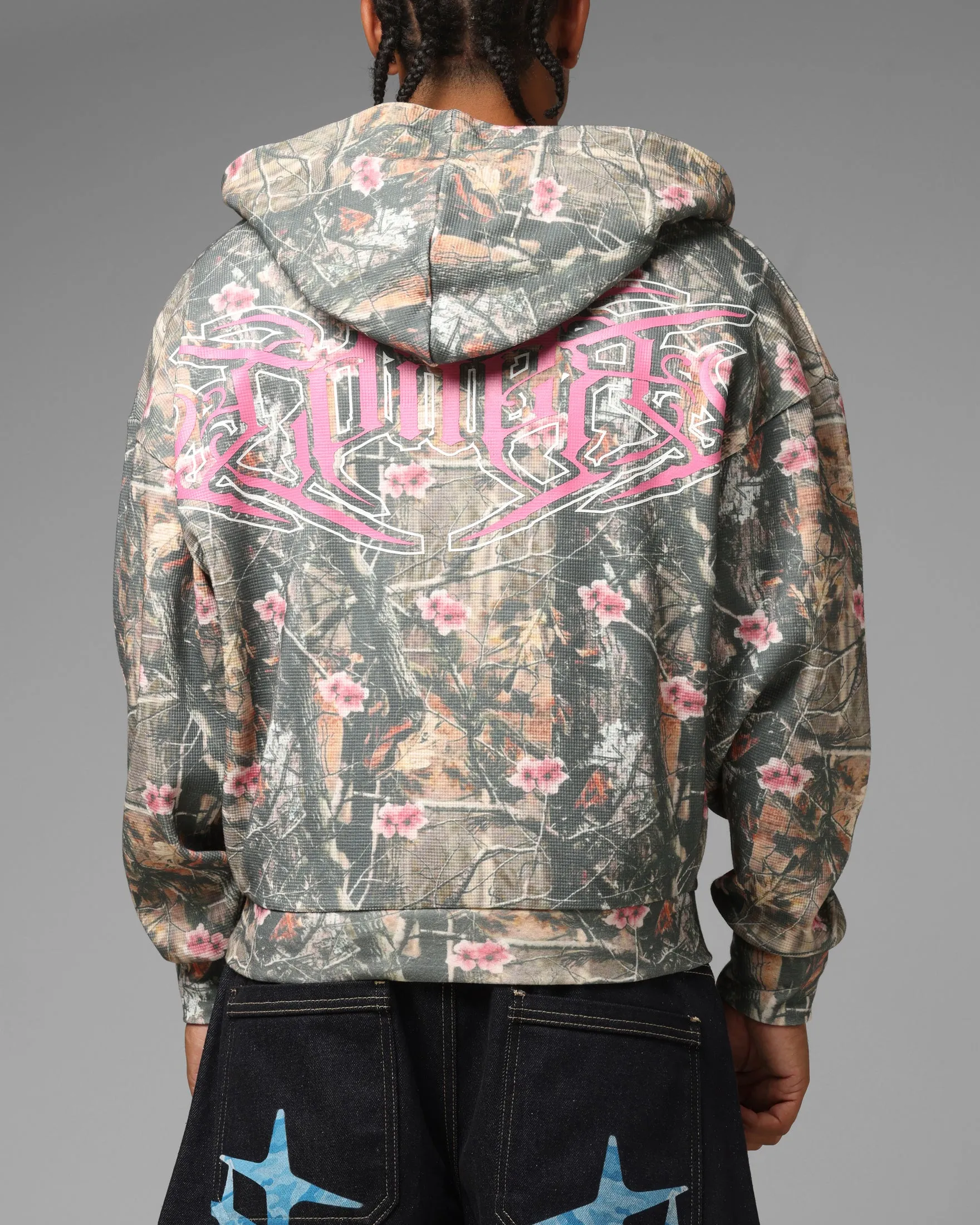 Loiter Waffle Zip Hoodie Pink Tree Camo sold by Culture Kings