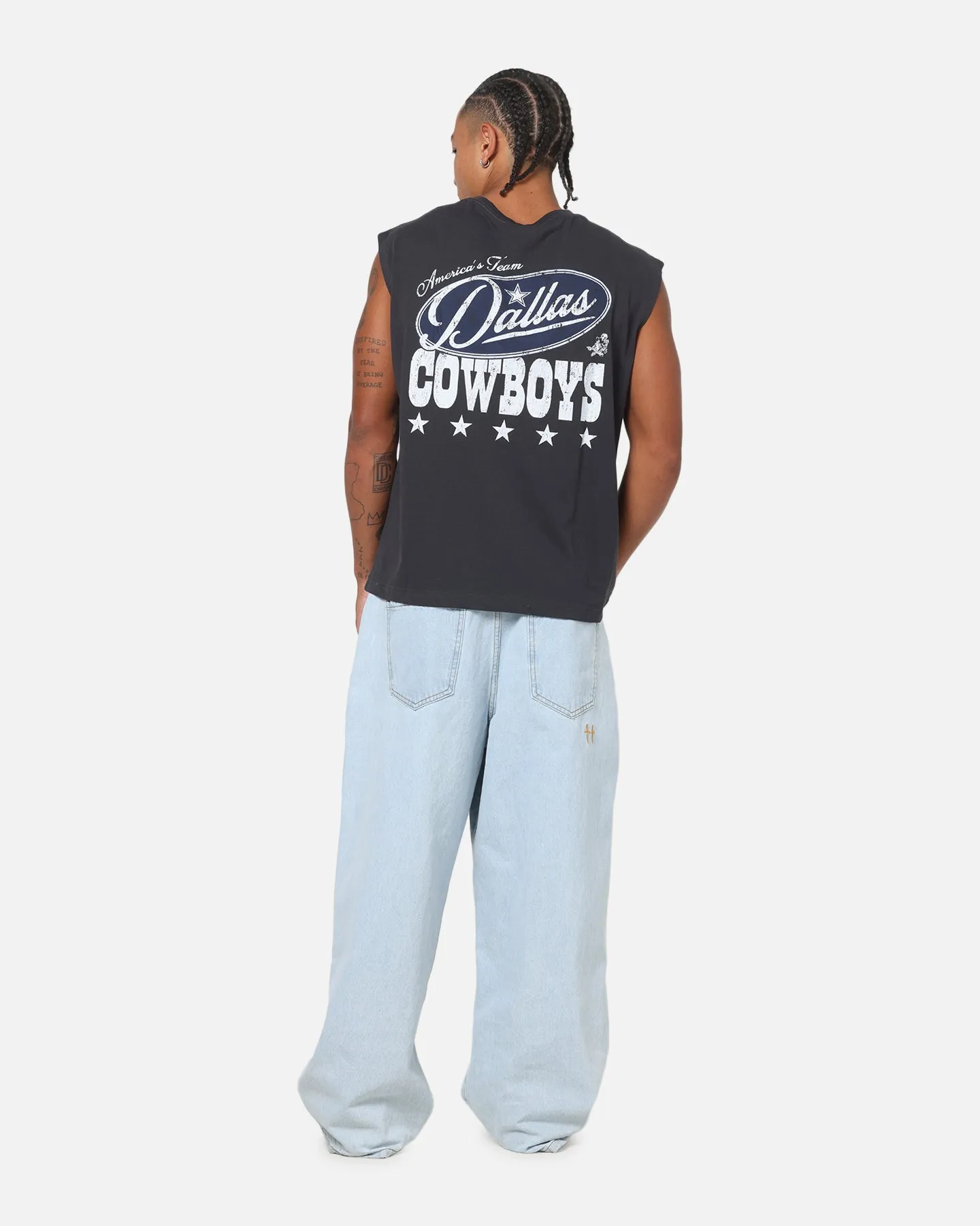 Mitchell & Ness Dallas Cowboys Americas Team Boxy Muscle T-Shirt Washed Black sold by Culture Kings product image thumbnail 3