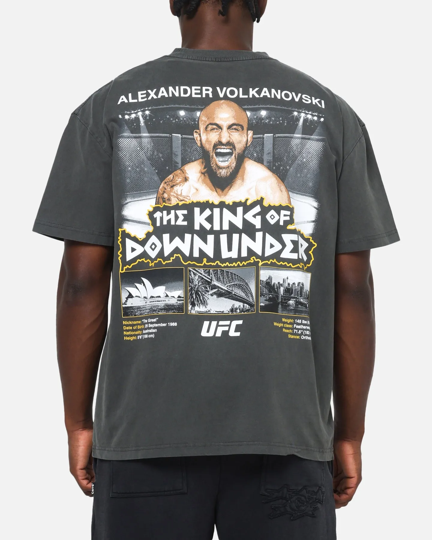 UFC By Culture Kings Alexander Volkanovski Sydney King Down Under Heavy T-Shirt Black Wash sold by Culture Kings product image thumbnail 2