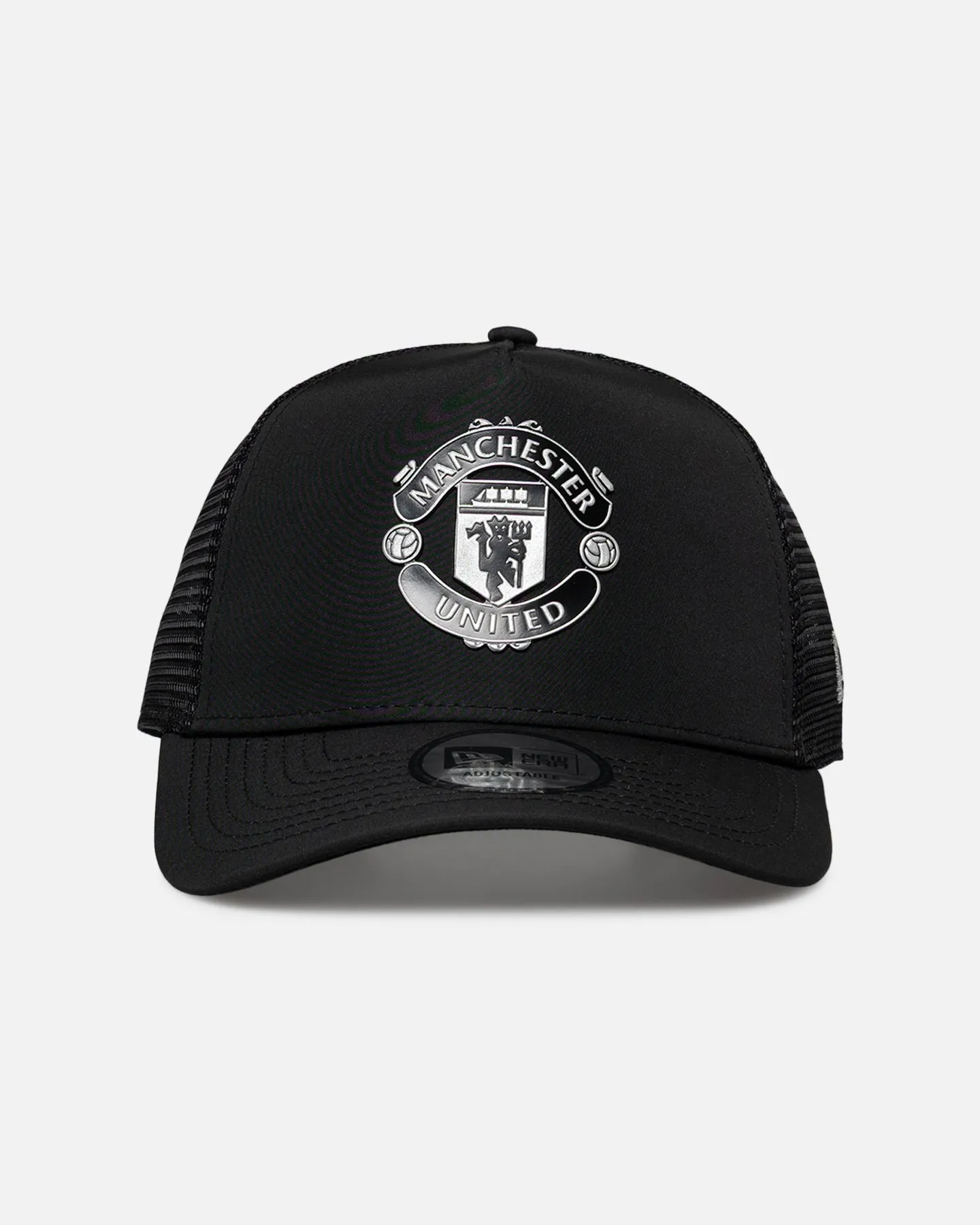 New Era Manchester United FC Reflective A-Frame Trucker Snapback Black sold by Culture Kings