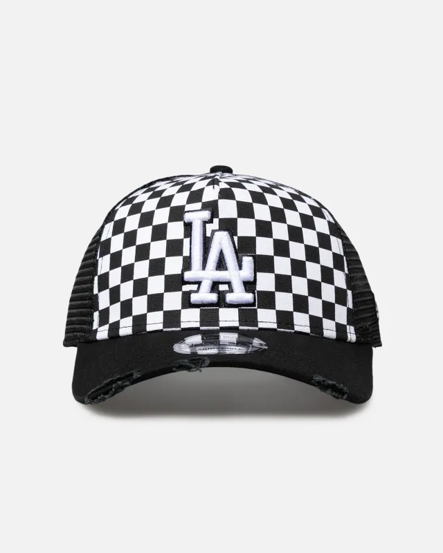 New Era Los Angeles Dodgers 'Checker Trucker' 9FORTY A-Frame Trucker Snapback White sold by Culture Kings