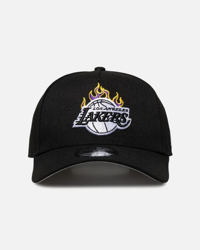 New Era Los Angeles Lakers 'Flame Logo' 9FORTY A-Frame Snapback Black made by New Era