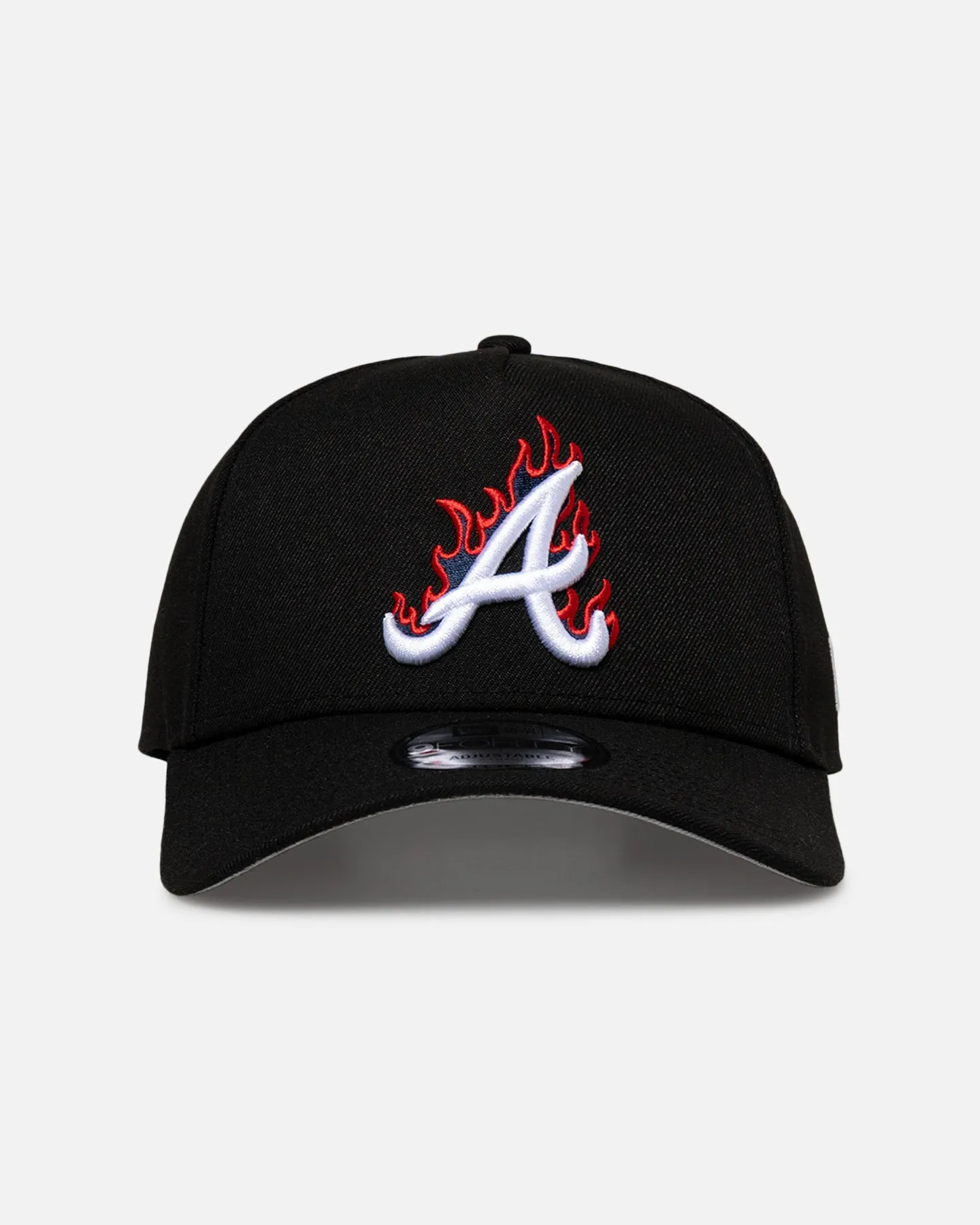 New Era Atlanta Braves 'Flame Logo' 9FORTY A-Frame Snapback Black sold by Culture Kings