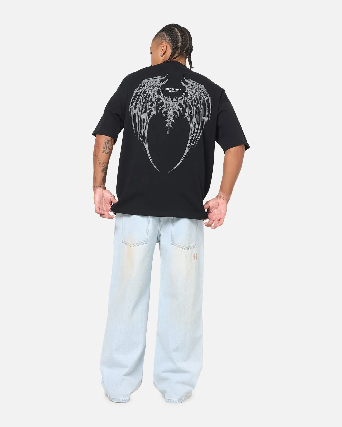 Saint Morta Departed Boxy T-Shirt Black/Grey sold by Culture Kings product image thumbnail 3