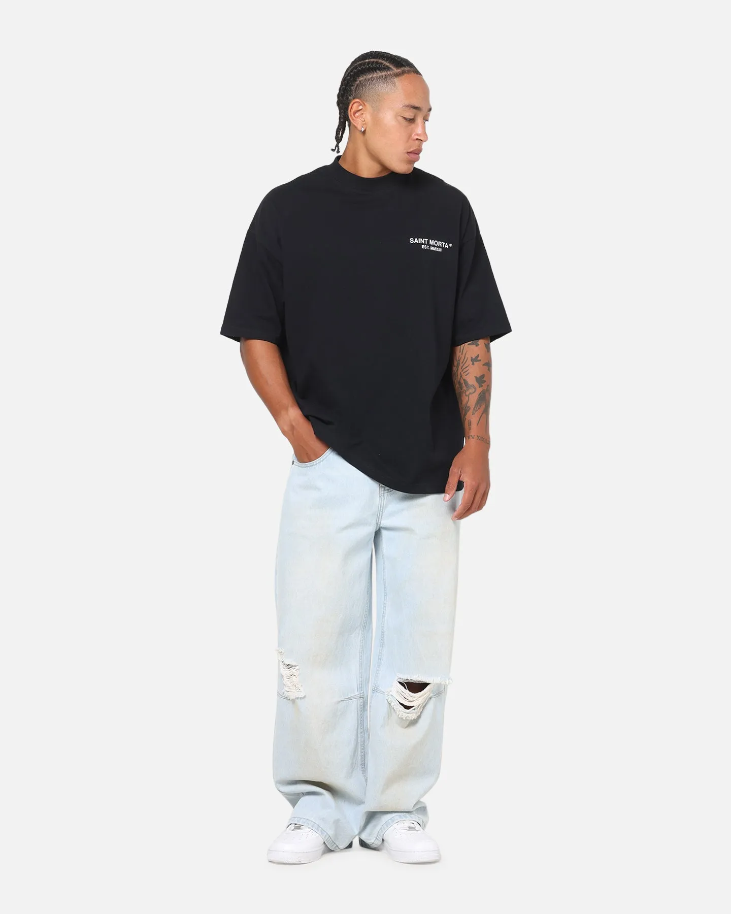 Saint Morta Departed Boxy T-Shirt Black/Grey sold by Culture Kings product image thumbnail 4