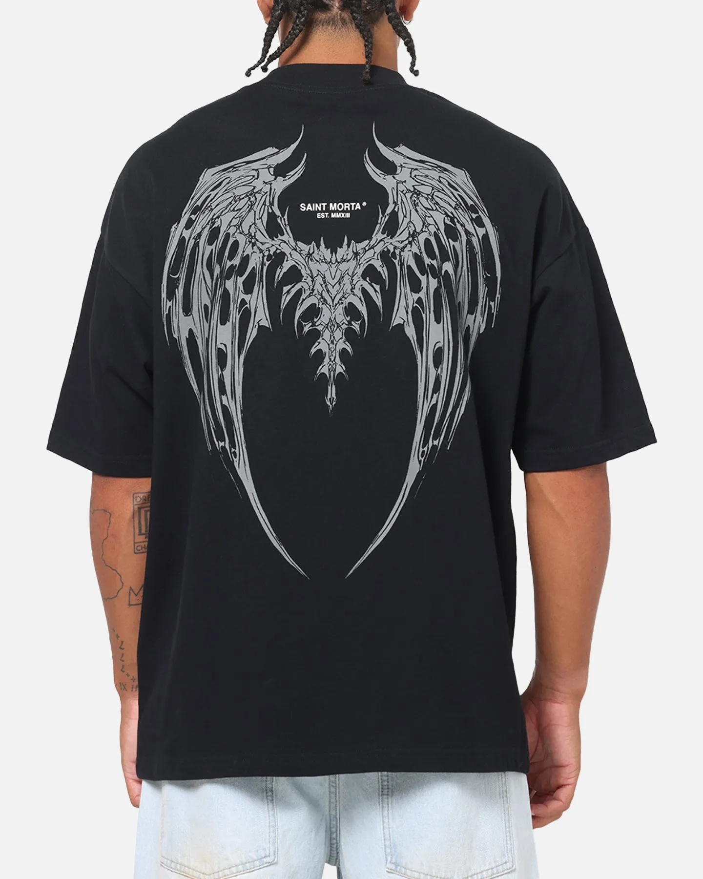 Saint Morta Departed Boxy T-Shirt Black/Grey sold by Culture Kings