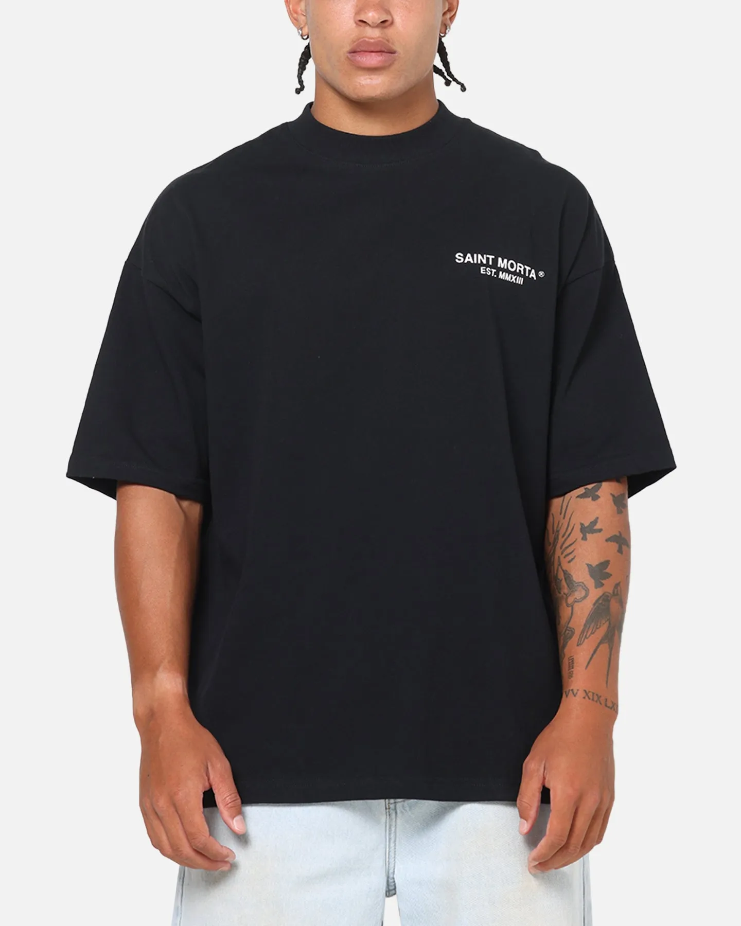 Saint Morta Departed Boxy T-Shirt Black/Grey sold by Culture Kings product image thumbnail 2