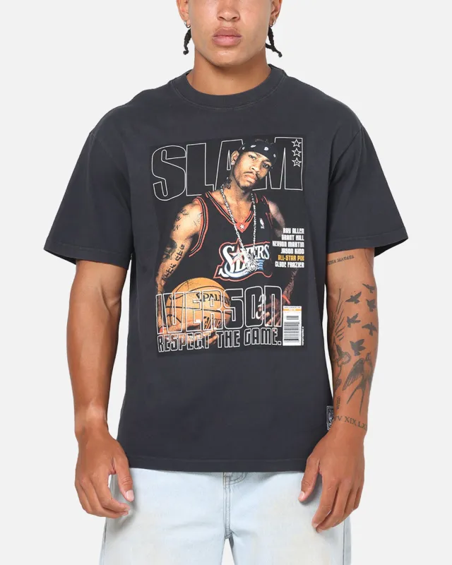 Mitchell & Ness Allen Iverson Slam T-Shirt Washed Black sold by Culture Kings