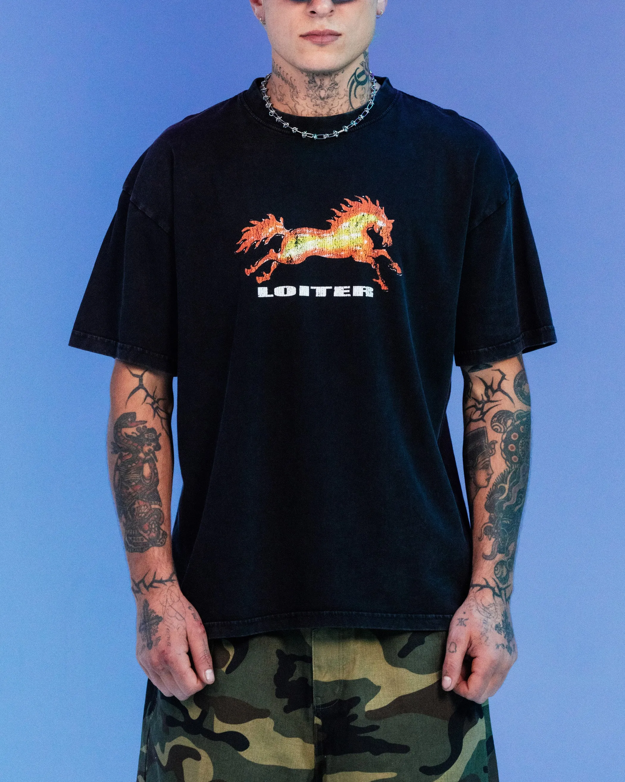 Ed Hardy By Loiter Horse Power Vintage T-Shirt Black Acidwash sold by Culture Kings product image thumbnail 2