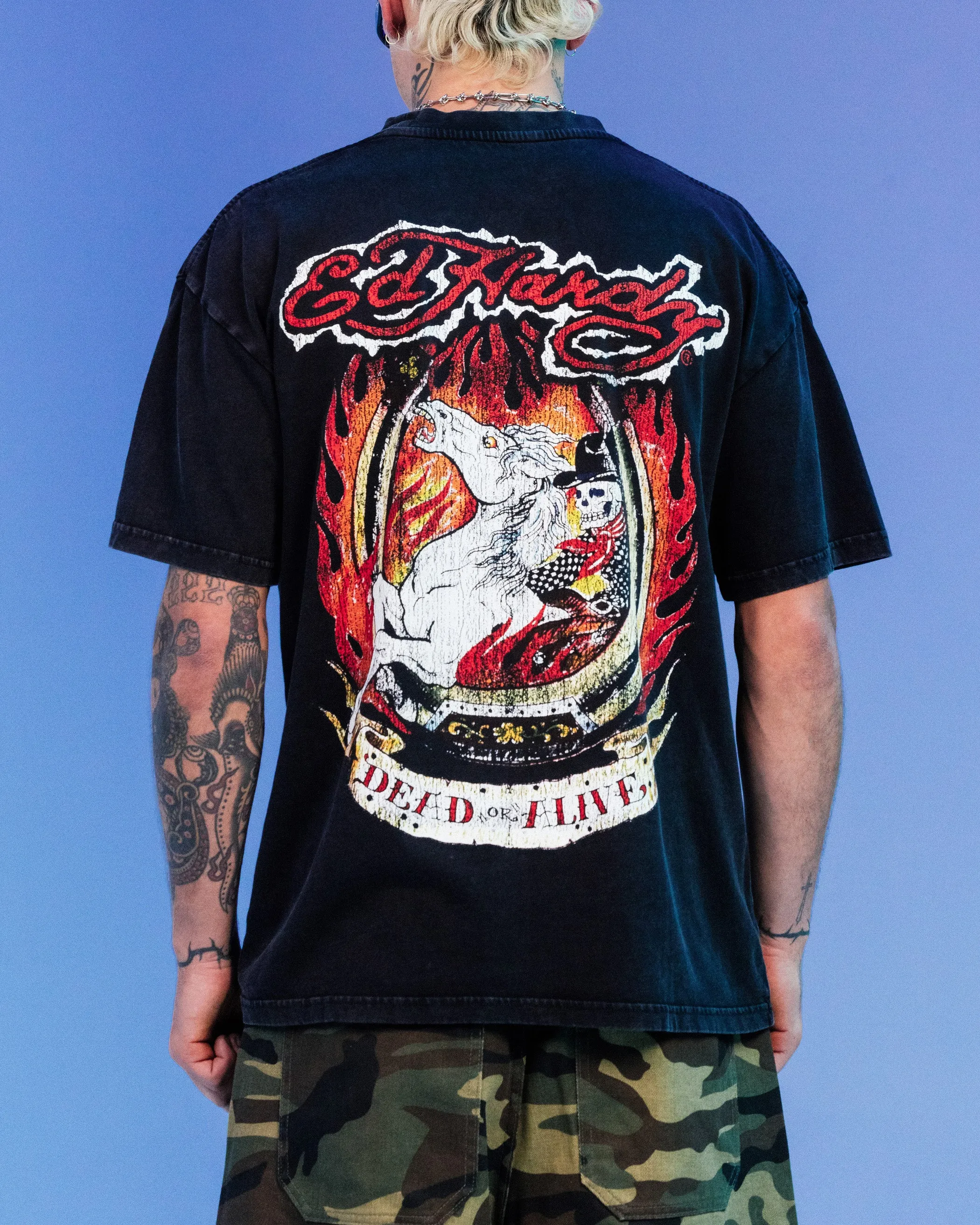 Ed Hardy By Loiter Horse Power Vintage T-Shirt Black Acidwash sold by Culture Kings