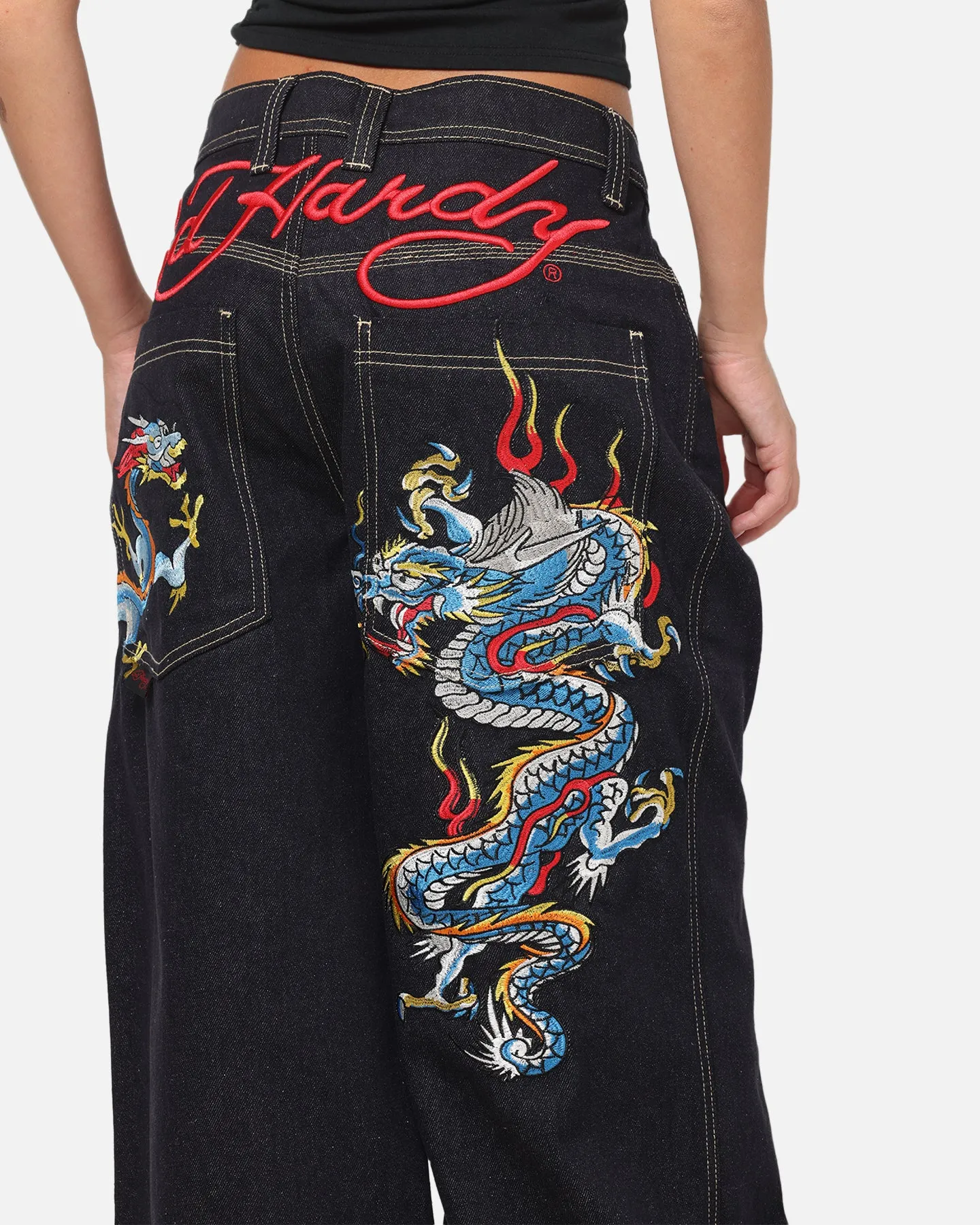 Ed Hardy Dragon Ultra Wide Leg Jeans Indigo Denim sold by Culture Kings product image thumbnail 3