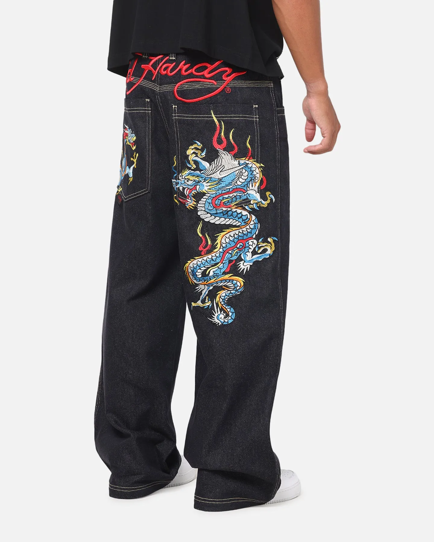 Ed Hardy Dragon Ultra Wide Leg Jeans Indigo Denim sold by Culture Kings